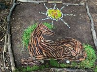 Reiten, Pferde, Pony, Esel im Wald